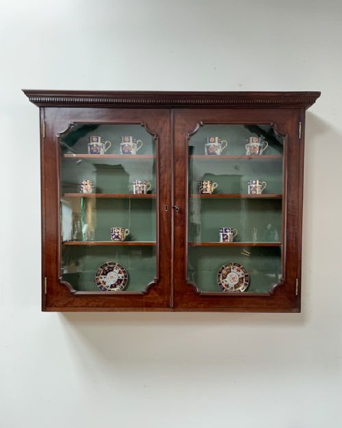 lovely glassfronted wall cabinet - CATEGORY: ANTIQUE CABINETS - DATED 19TH CENTURY