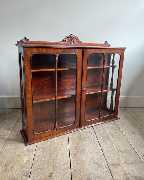 PAIR OF GLAZED MAHOGANY WALL HANGING CUPBOARDS - ADDITIONAL PHOTO 2