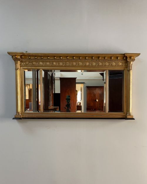 regency gilt overmantel mirror - CATEGORY: ANTIQUE MIRRORS - DATED 19TH CENTURY