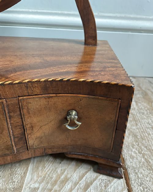LOVELY GEORGIAN MAHOGANY SERPENTINE TOILET MIRROR - ADDITIONAL PHOTO 5