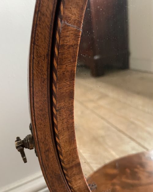 LOVELY GEORGIAN MAHOGANY SERPENTINE TOILET MIRROR - ADDITIONAL PHOTO 7