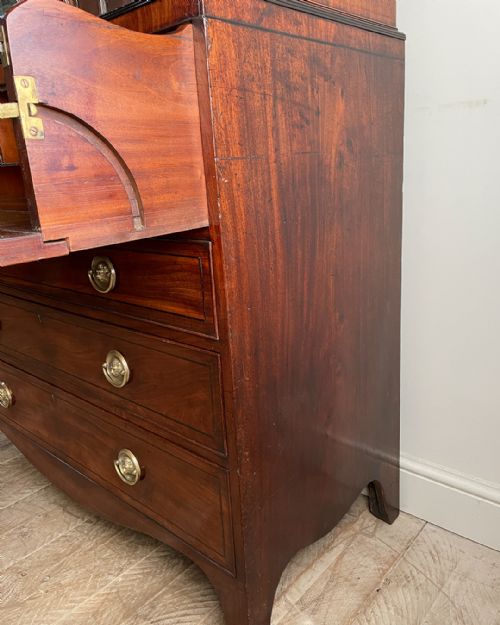 FINE GEORGIAN MAHOGANY SECRETAIRE BOOKCASE - ADDITIONAL PHOTO 5