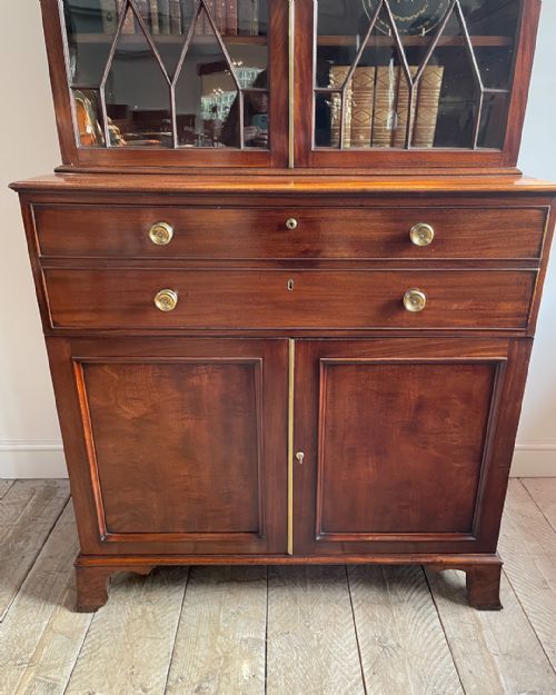 FINE GEORGIAN MAHOGANY SECRETAIRE BOOKCASE - ADDITIONAL PHOTO 6
