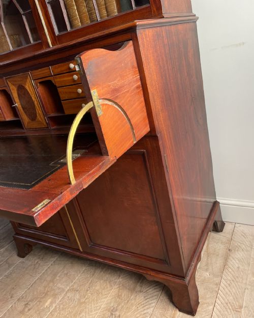FINE GEORGIAN MAHOGANY SECRETAIRE BOOKCASE - ADDITIONAL PHOTO 7
