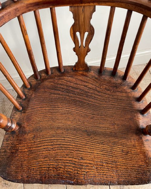 SUPERB PAIR OF YEW WOOD WINDSOR ARM CHAIRS - ADDITIONAL PHOTO 8