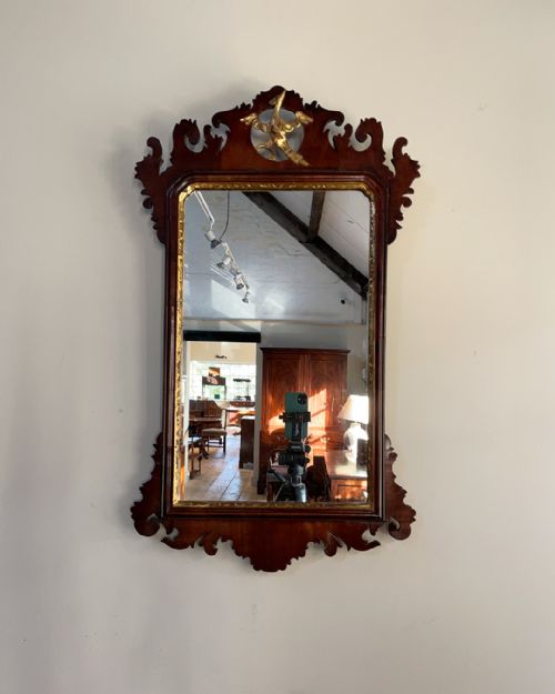 georgian mahogany fret mirror - CATEGORY: ANTIQUE MIRRORS - DATED GEORGIAN