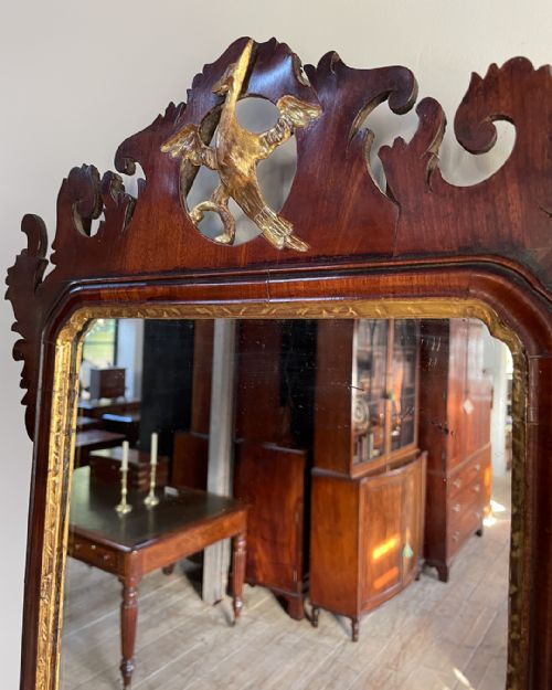 GEORGIAN MAHOGANY FRET MIRROR - ADDITIONAL PHOTO 3