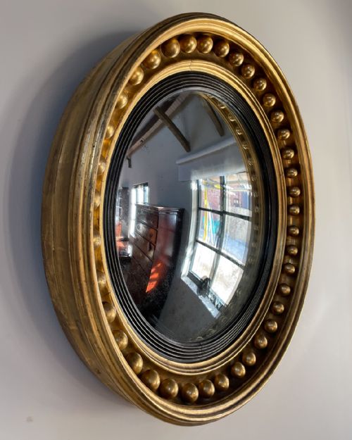 FINE EARLY 19TH CENTURY GILT CONVEX MIRROR - ADDITIONAL PHOTO 2
