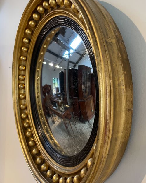 FINE EARLY 19TH CENTURY GILT CONVEX MIRROR - ADDITIONAL PHOTO 5