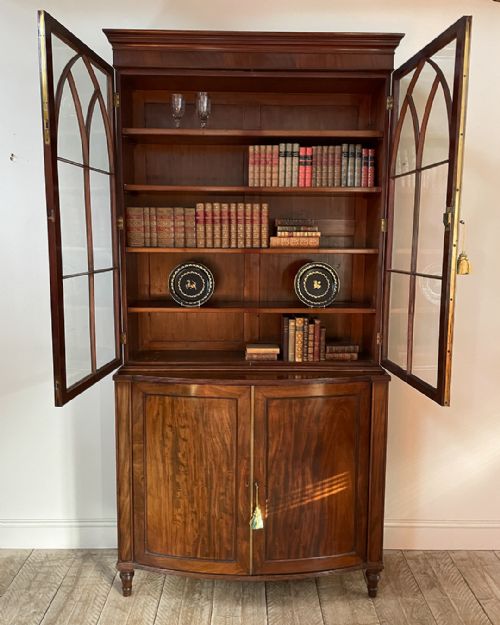 FINE QUALITY EARLY 19TH CENTURY MAHOGANY BOOKCASE CABINET - ADDITIONAL PHOTO 1