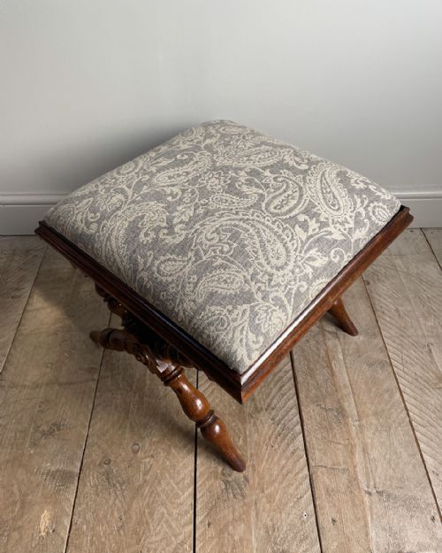 WILLIAM IV ROSEWOOD X FRAME STOOL - ADDITIONAL PHOTO 1