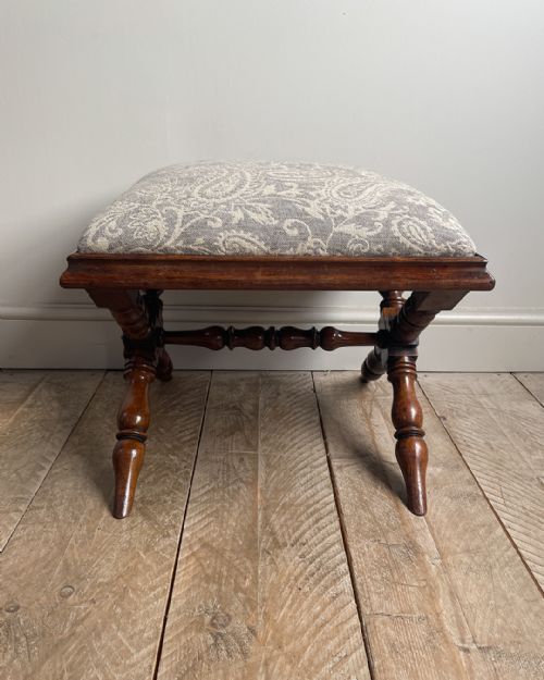 WILLIAM IV ROSEWOOD X FRAME STOOL - ADDITIONAL PHOTO 2