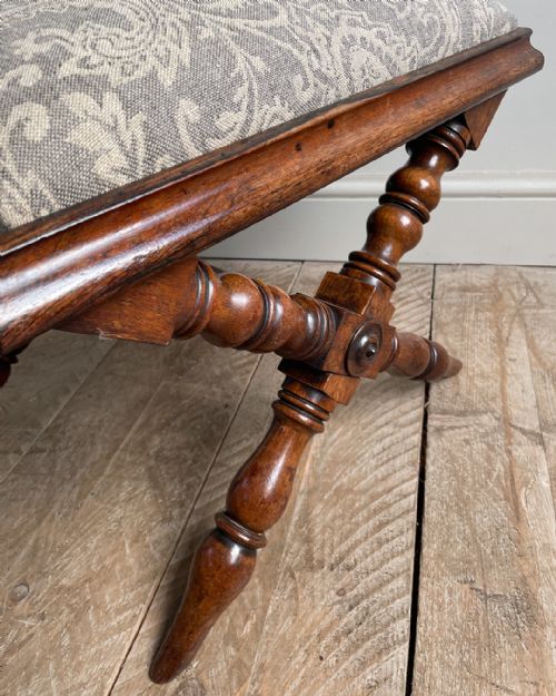 WILLIAM IV ROSEWOOD X FRAME STOOL - ADDITIONAL PHOTO 7