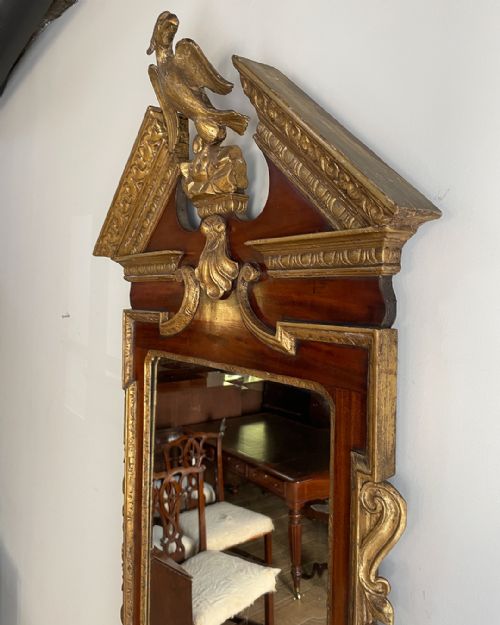 SUPERB GEORGE II MAHOGANY AND PARCEL GILT MIRROR - ADDITIONAL PHOTO 7