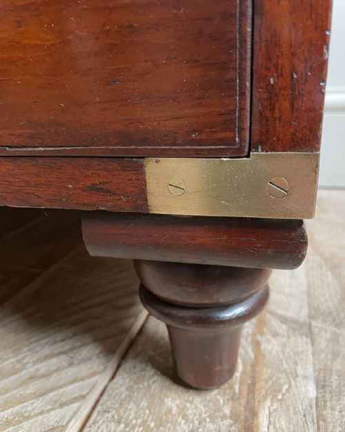 EARLY 19TH CENTURY TEAK CAMPAIGN CHEST - ADDITIONAL PHOTO 7