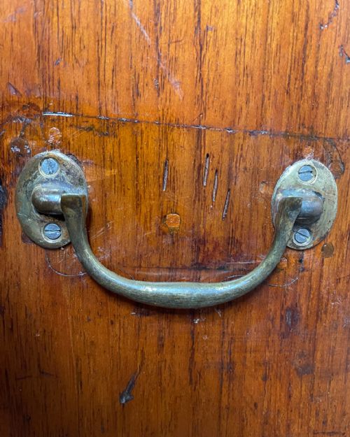 EARLY 19TH CENTURY TEAK CAMPAIGN CHEST - ADDITIONAL PHOTO 8