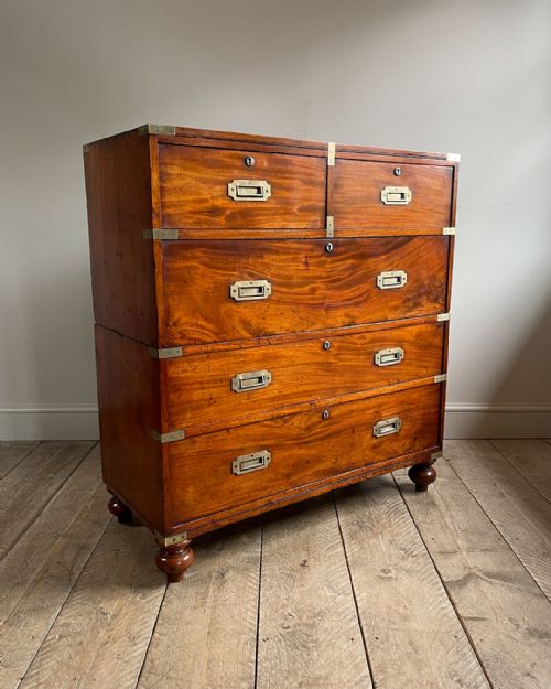 19TH CENTURY MAHOGANY CAMPAIGN CHEST - ADDITIONAL PHOTO 1