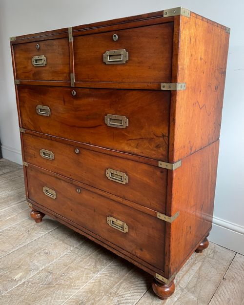 19TH CENTURY MAHOGANY CAMPAIGN CHEST - ADDITIONAL PHOTO 4