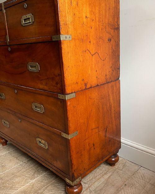 19TH CENTURY MAHOGANY CAMPAIGN CHEST - ADDITIONAL PHOTO 5