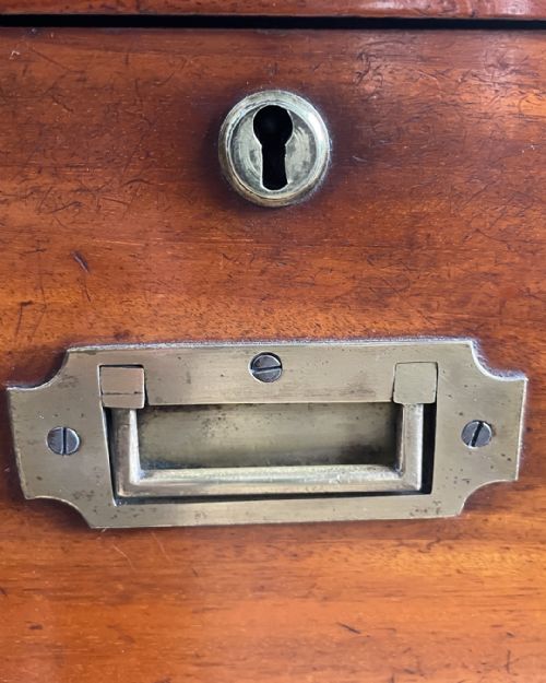 19TH CENTURY MAHOGANY CAMPAIGN CHEST - ADDITIONAL PHOTO 7