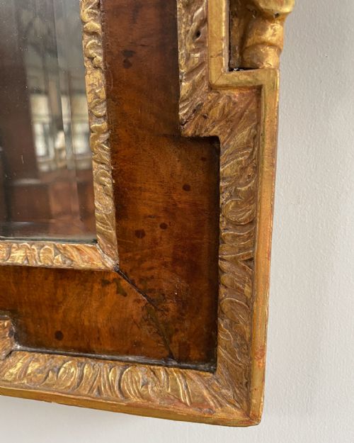 LOVELY WALNUT AND PARCEL GILT OVERMANTEL MIRROR - ADDITIONAL PHOTO 6