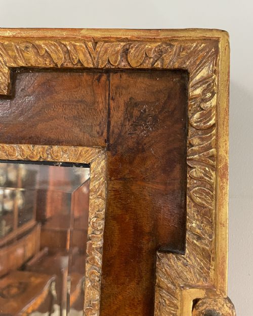 LOVELY WALNUT AND PARCEL GILT OVERMANTEL MIRROR - ADDITIONAL PHOTO 8