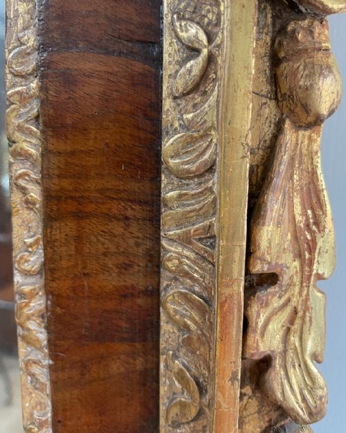 LOVELY WALNUT AND PARCEL GILT OVERMANTEL MIRROR - ADDITIONAL PHOTO 9