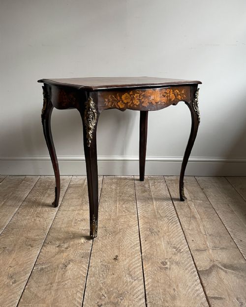 SMALL FRENCH WALNUT AND MARQUETRY CENTRE TABLE - ADDITIONAL PHOTO 1