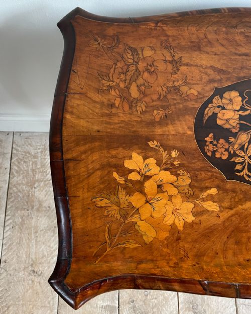 SMALL FRENCH WALNUT AND MARQUETRY CENTRE TABLE - ADDITIONAL PHOTO 7