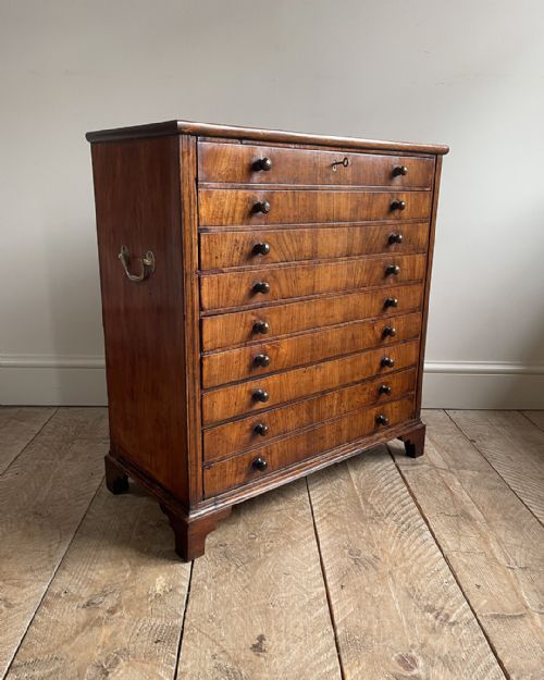 charming 19th century fruitwood collectors cabinet - CATEGORY: ANTIQUE CHEST OF DRAWERS - DATED 19TH CENTURY