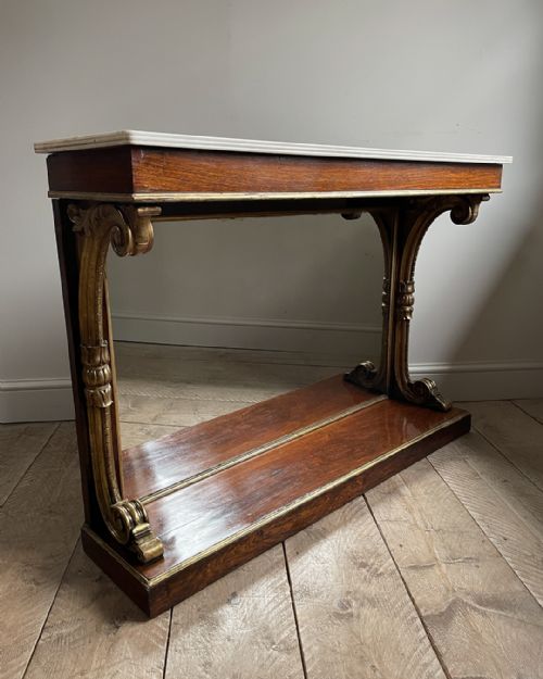 exceptional late regency rosewood console table - CATEGORY: ANTIQUE TABLES - DATED REGENCY