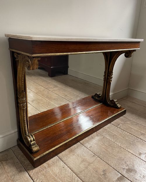 EXCEPTIONAL LATE REGENCY ROSEWOOD CONSOLE TABLE - ADDITIONAL PHOTO 8