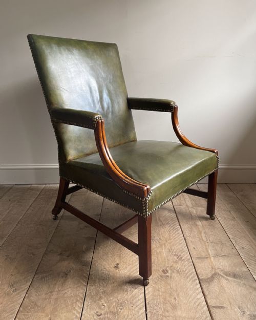 wonderful georgian mahogany gainsborough armchair - CATEGORY: ANTIQUE CHAIRS - DATED GEORGIAN