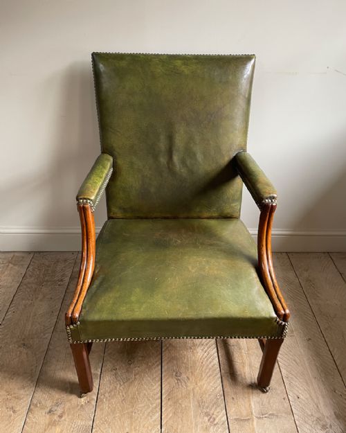 WONDERFUL GEORGIAN MAHOGANY GAINSBOROUGH ARMCHAIR - ADDITIONAL PHOTO 2