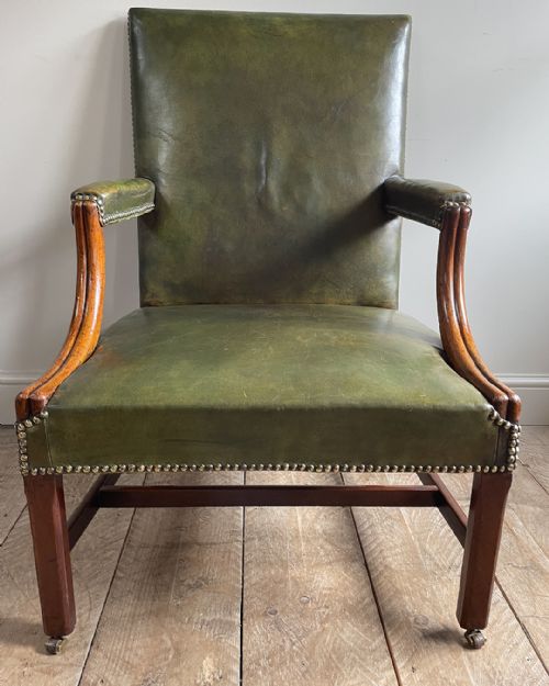 WONDERFUL GEORGIAN MAHOGANY GAINSBOROUGH ARMCHAIR - ADDITIONAL PHOTO 3