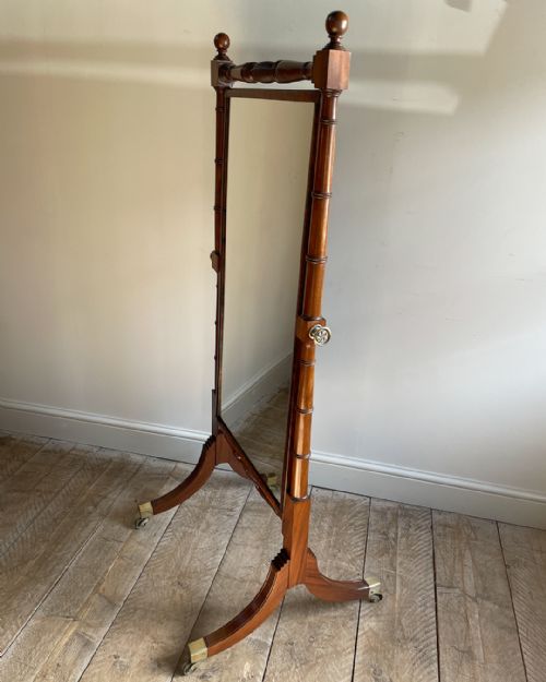 ELEGANT 19TH CENTURY MAHOGANY CHEVAL MIRROR - ADDITIONAL PHOTO 4