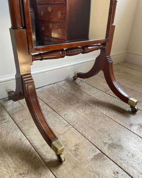 ELEGANT 19TH CENTURY MAHOGANY CHEVAL MIRROR - ADDITIONAL PHOTO 5