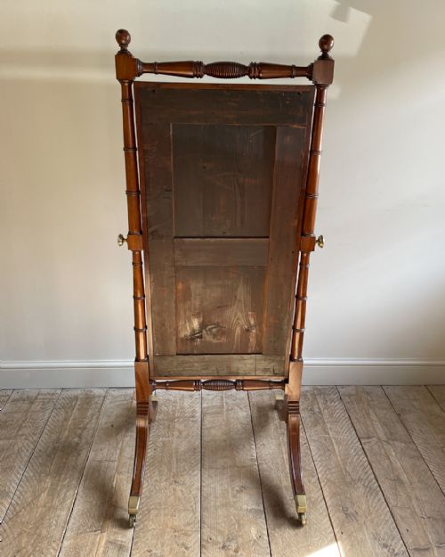 ELEGANT 19TH CENTURY MAHOGANY CHEVAL MIRROR - ADDITIONAL PHOTO 6