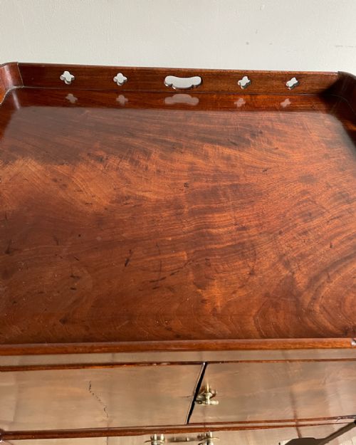 GEORGIAN MAHOGANY TRAYTOP COMMODE - ADDITIONAL PHOTO 5