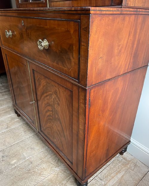 FINE QUALITY GEORGIAN MAHOGANY SECRETAIRE BOOKCASE - ADDITIONAL PHOTO 5