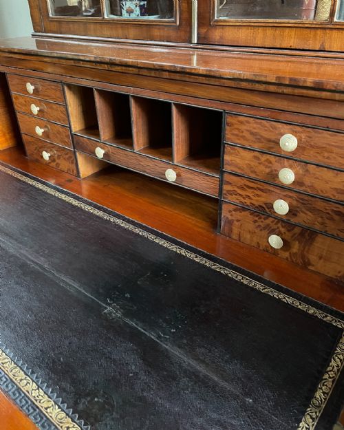 FINE QUALITY GEORGIAN MAHOGANY SECRETAIRE BOOKCASE - ADDITIONAL PHOTO 6