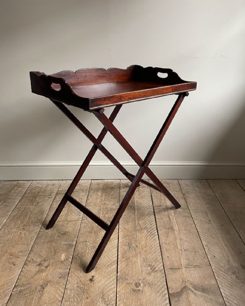 georgian mahogany butlers tray on stand - CATEGORY: ANTIQUE MISCELLANEOUS - DATED GEORGIAN