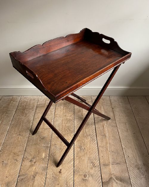 GEORGIAN MAHOGANY BUTLERS TRAY ON STAND - ADDITIONAL PHOTO 2