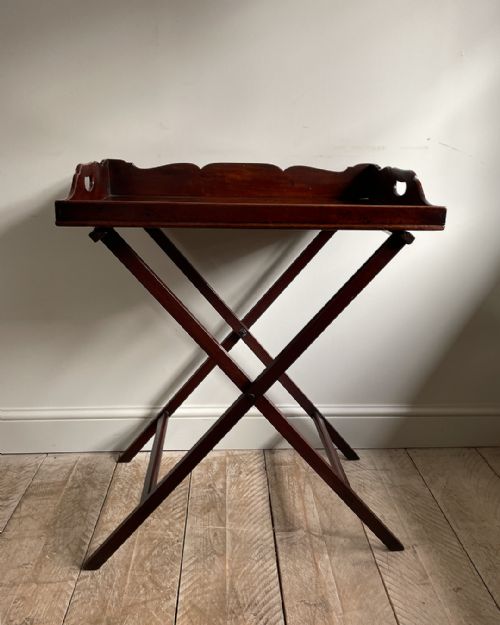 GEORGIAN MAHOGANY BUTLERS TRAY ON STAND - ADDITIONAL PHOTO 4