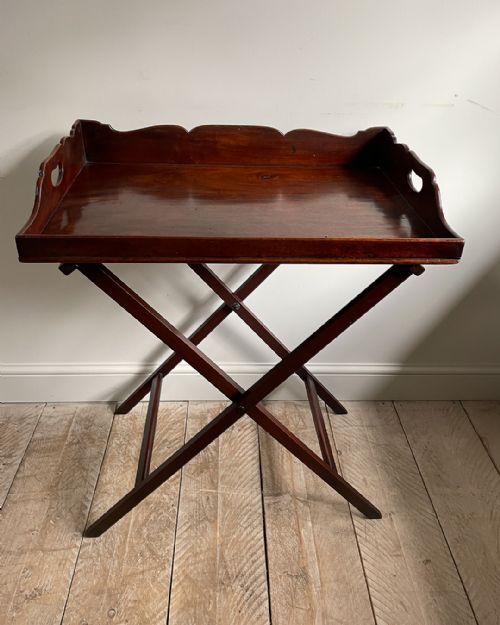 GEORGIAN MAHOGANY BUTLERS TRAY ON STAND - ADDITIONAL PHOTO 5