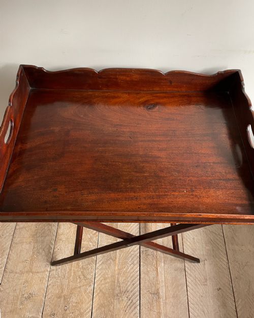 GEORGIAN MAHOGANY BUTLERS TRAY ON STAND - ADDITIONAL PHOTO 6