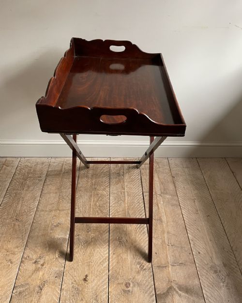 GEORGIAN MAHOGANY BUTLERS TRAY ON STAND - ADDITIONAL PHOTO 7