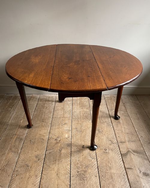 GEORGIAN MAHOGANY OVAL DROP LEAF DINING TABLE - ADDITIONAL PHOTO 4