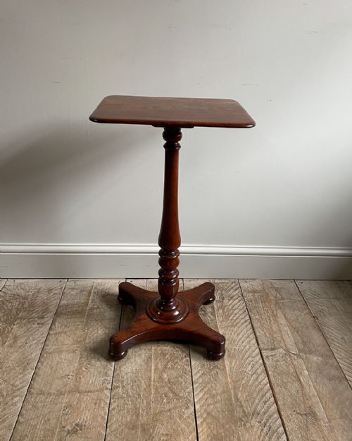 SMALL MAHOGANY PEDESTAL LAMP TABLE - ADDITIONAL PHOTO 1