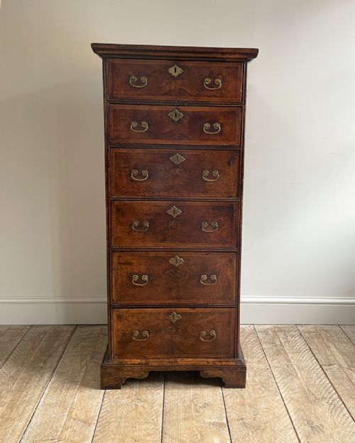 CHARMING COUNTRY WALNUT SIX DRAWER TALL CHEST OR TALLBOY - ADDITIONAL PHOTO 1